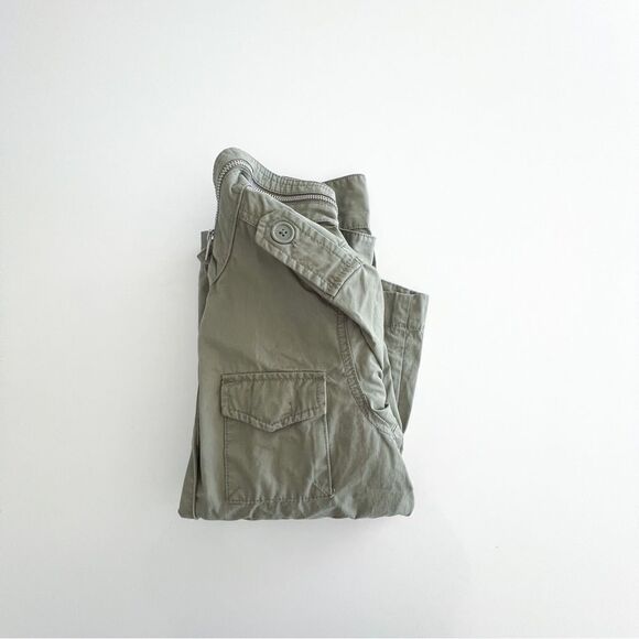 Gap Military Utility Jacket Olive Green Cargo High Neck Women's S Patch Pockets - Picture 8 of 8